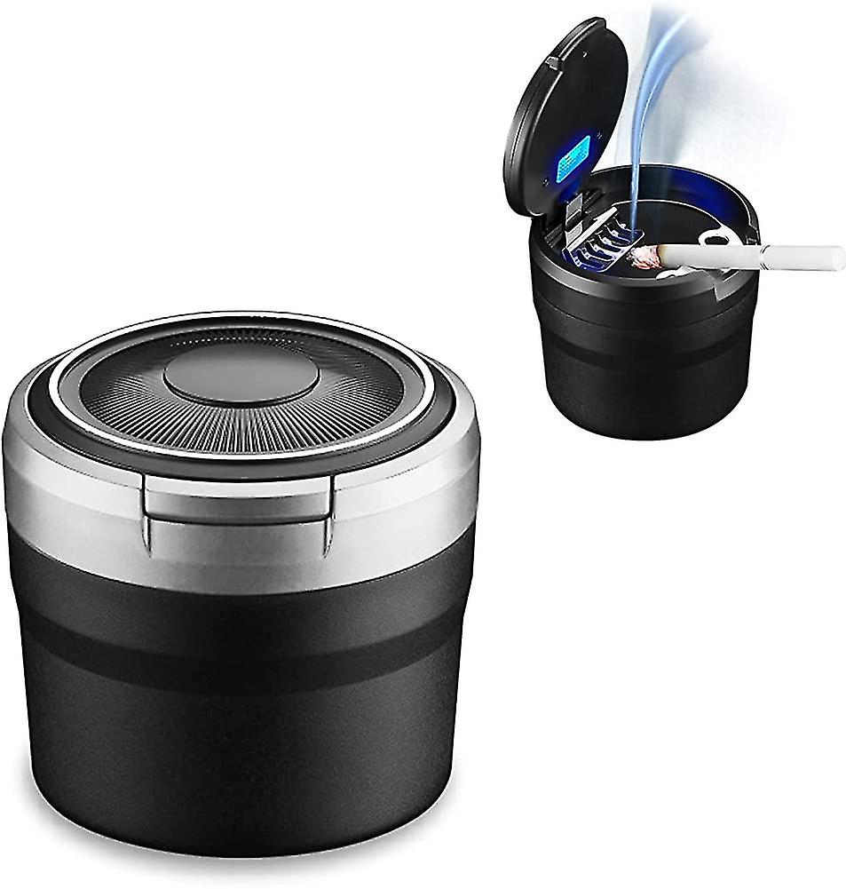 Car Ashtray, Easy Clean Up Removable Car Ashtray With Led Light With Hinged Lid - vzzhome