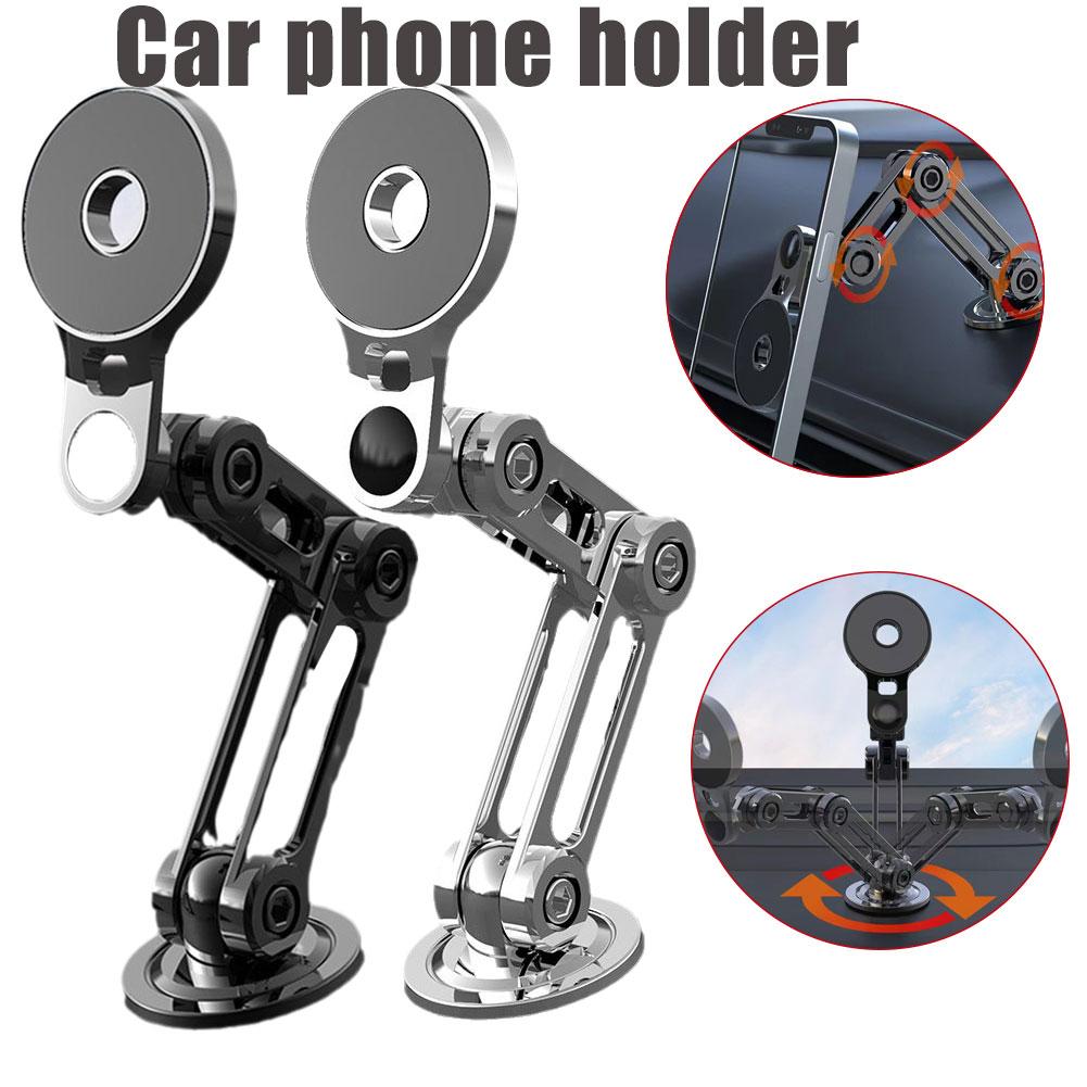 Rotate Metal Magnetic Car Phone Holder Foldable Universal Mobile Phone Stand