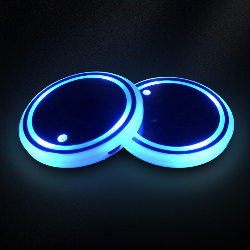 LED Cup Holder Lights, 2 Pcs LED Car Coasters with 7 Colors(2 Pcs/Set)