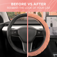 Load image into Gallery viewer, Stitched Leather Steering Wheel Cover, Standard 15 Inch Size