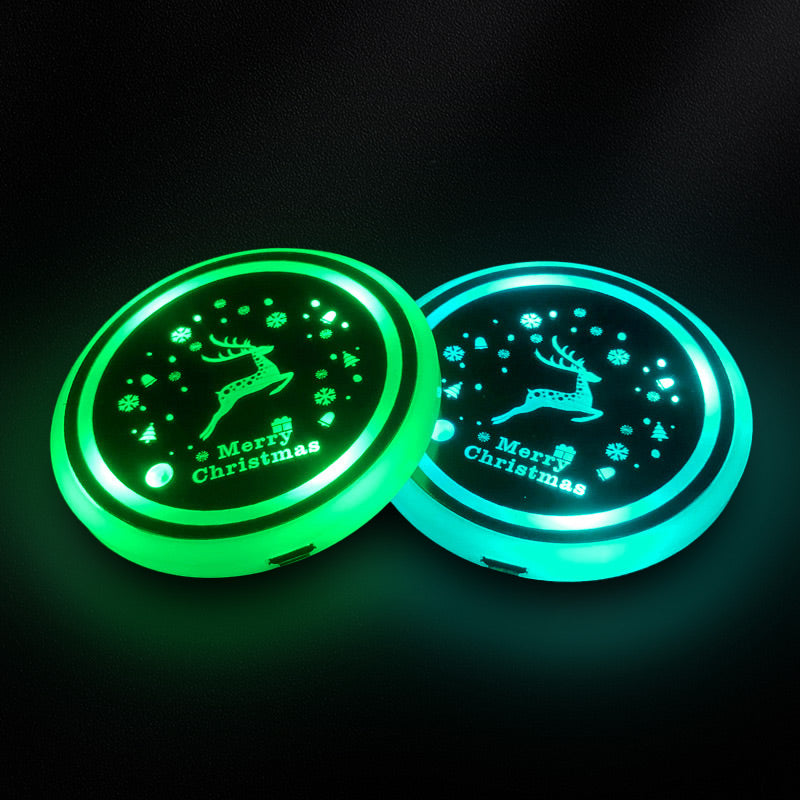 LED Cup Holder Lights, 2 Pcs LED Car Coasters with 7 Colors(2 Pcs/Set)